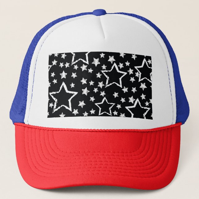Gorra De Camionero Estrellas blancas y negras: grifo urbano. (Anverso)