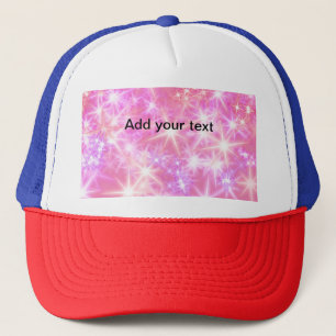 Gorra De Camionero Estrellas brillantes rosas simples añaden tu texto