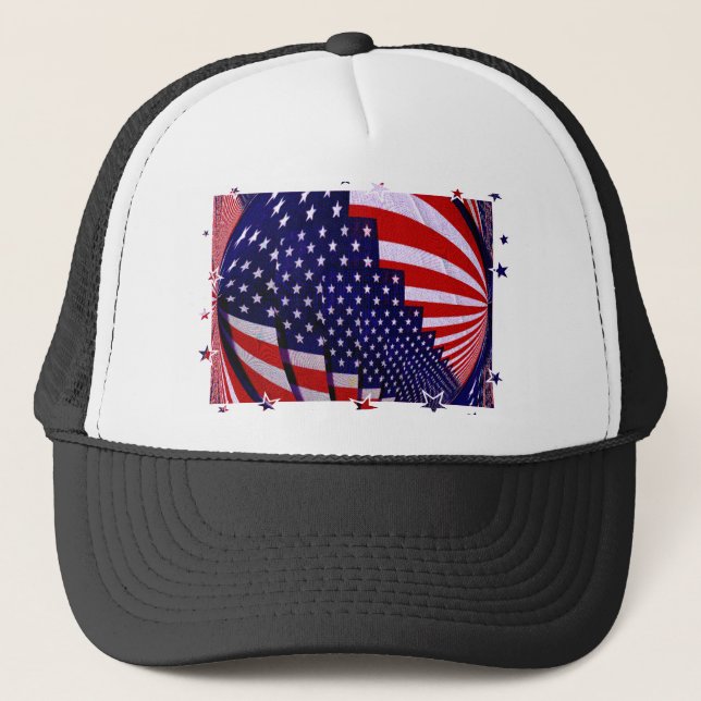Gorra De Camionero Estrellas de Estados Unidos y Stripe_ (Anverso)
