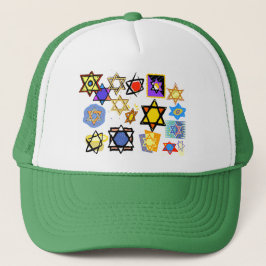 Gorra De Camionero Estrellas judías Groovy ¡Feliz Hannukah!