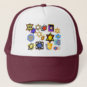 Gorra De Camionero Estrellas judías Groovy ¡Feliz Hannukah!