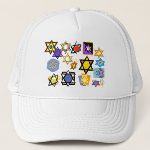 Gorra De Camionero Estrellas judías Groovy ¡Feliz Hannukah!
