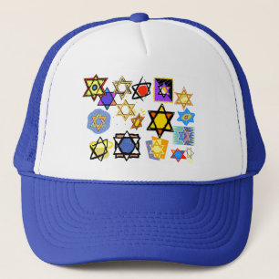 Gorra De Camionero Estrellas judías Groovy ¡Feliz Hannukah!