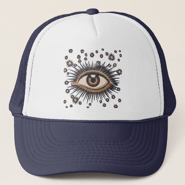 Gorra De Camionero Estrellas oculares Luna Celeste Nouveau (Anverso)