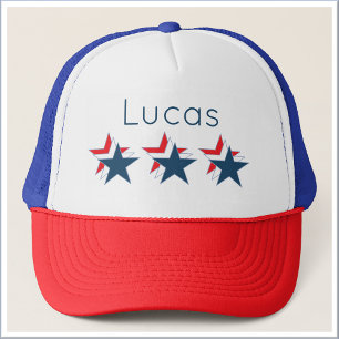 Gorra De Camionero Estrellas rojas blancas y azules