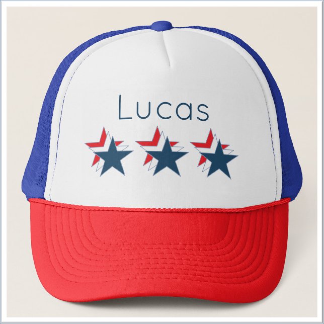 Gorra De Camionero Estrellas rojas blancas y azules (Subido por el creador)