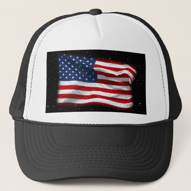 Gorra De Camionero Estrellas y bandas Bandera Patriótica Estadouniden (Anverso)