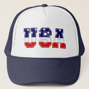 Gorra De Camionero Estrellas y bandas patrióticas de EE.UU.