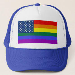 Gorra De Camionero Estrellas y rayas del orgullo gay LGBTQ