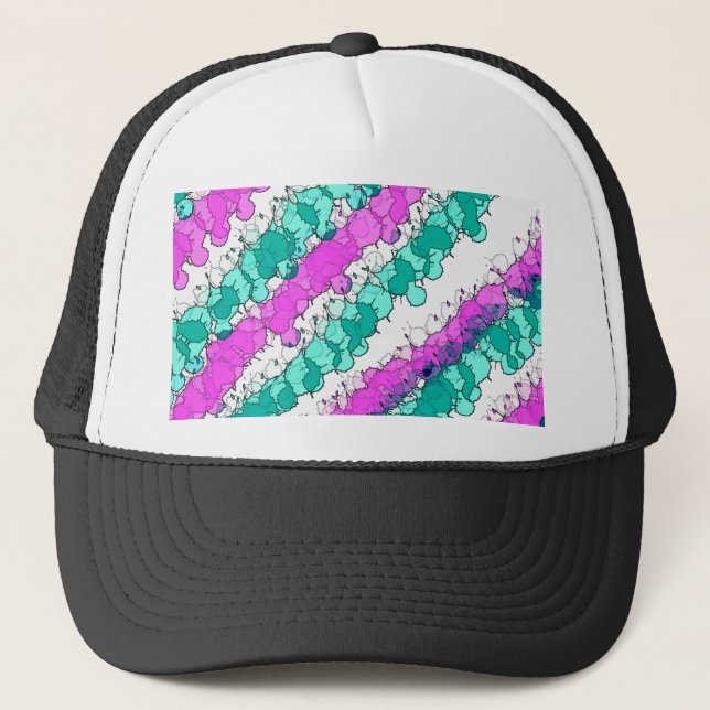 Gorra De Camionero Estrés rosado y Verde azulado (Anverso)