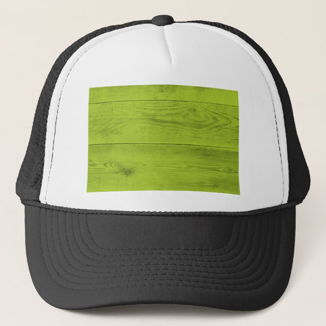 Gorra De Camionero Estructura de madera verde brillante como textura  (Anverso)