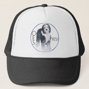 Gorra De Camionero Estudio de la cabeza del perro pastor inglés antig