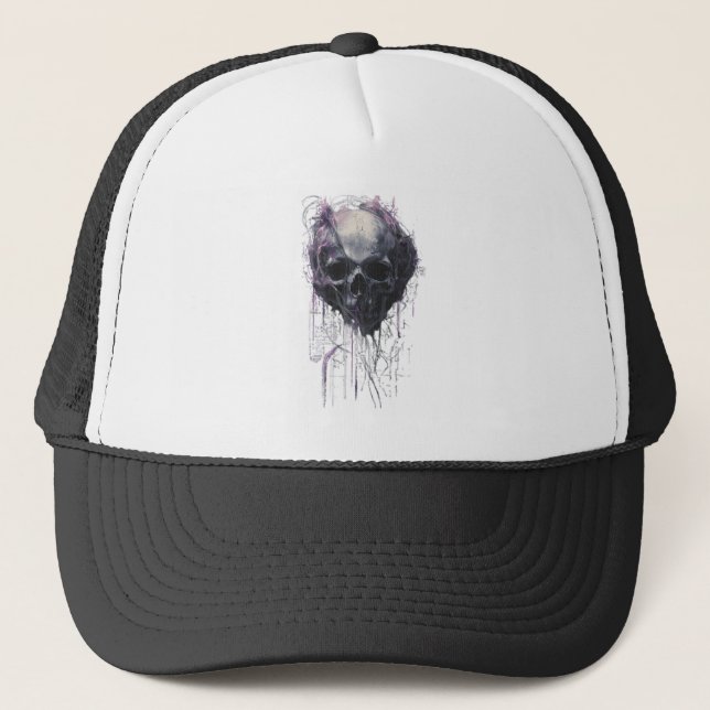 Gorra De Camionero Ethereal Skull Abstract Grunge Dark Art (Anverso)