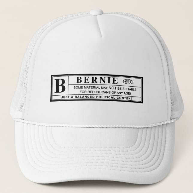 Gorra De Camionero Etiqueta de advertencia de Bernie Sanders (Anverso)