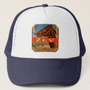 Gorra De Camionero Etiqueta de cigarro vintage, Colt marrón de caball