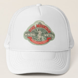 Gorra De Camionero Etiqueta de producto vintage, agua mineral de Pine