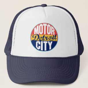 Gorra De Camionero Etiqueta del vintage de Detroit