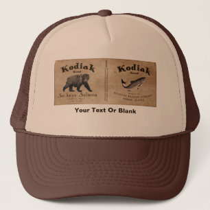 Gorra De Camionero Etiqueta Vintage Kodiak Salmon