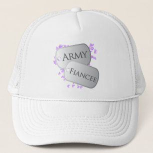 Gorra De Camionero Etiquetas del perro de la novia del ejército