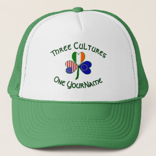 Gorra De Camionero EU Irlanda USA Trébol Bandera Personalizada