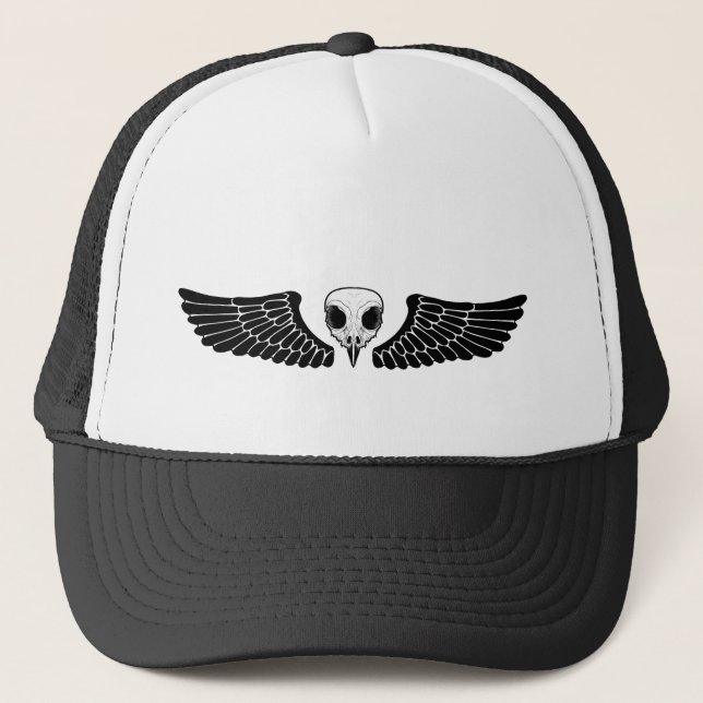 Gorra De Camionero Eulenschädel mit schwarzen Flügeln (Anverso)