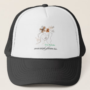 Gorra De Camionero Even gray days bloom – Boho floral art for emotion