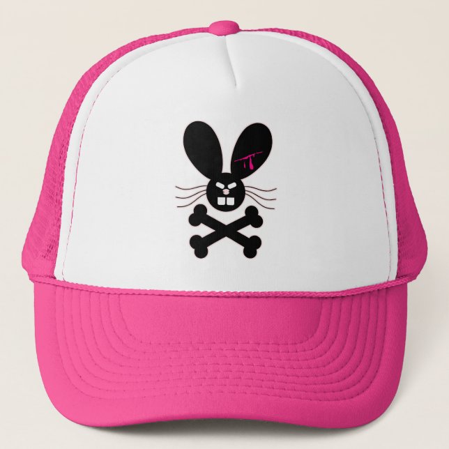 Gorra De Camionero Evil Emo Bunny Crossbone (Anverso)