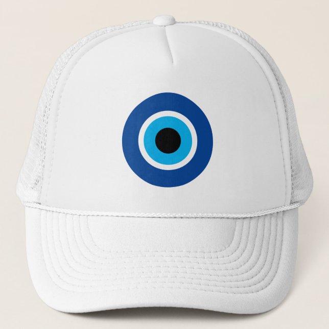 Gorra De Camionero Evil Eye Nazar Blue Mati (Anverso)