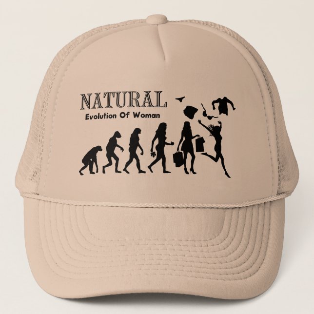Gorra De Camionero Evolución De La Mujer Liberada (Mujer Naturista) (Anverso)