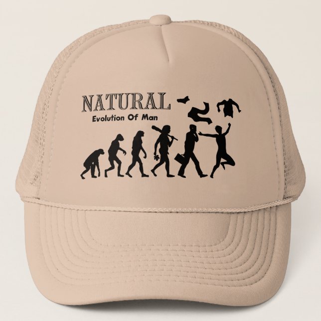 Gorra De Camionero Evolución Del Hombre Liberado (Hombre Naturista) (Anverso)