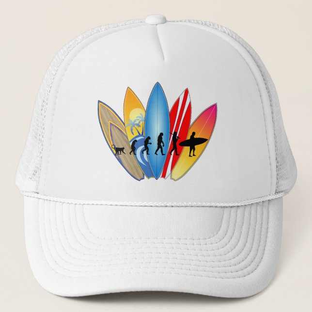 Gorra De Camionero Evolución que practica surf (Anverso)