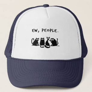Gorra De Camionero Ew People Funny Meowy Black Cats
