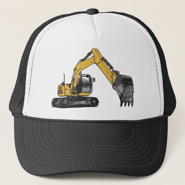 Gorra De Camionero Excavador amarillo grande (Anverso)