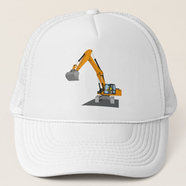 Gorra De Camionero excavadora anaranjada de cadena (Anverso)