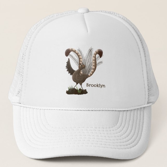 Gorra De Camionero Excelente ilustracion de personalizado de lyrebird (Anverso)