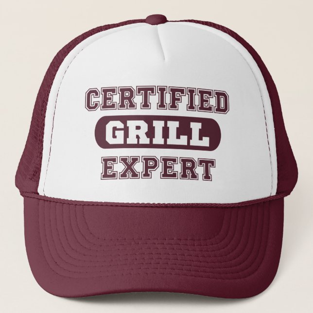 Gorra De Camionero "Experto en parrilladas certificado" para hombres (Anverso)