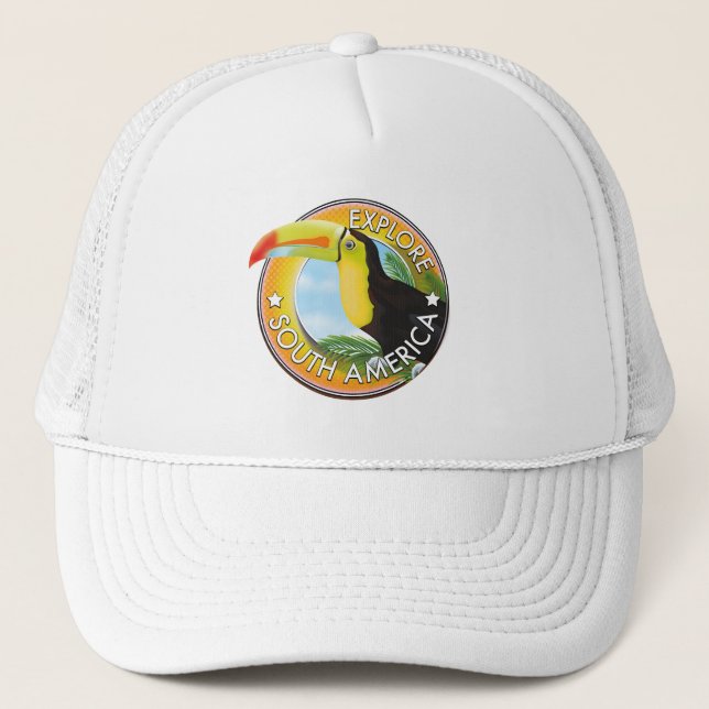 Gorra De Camionero Explora el logotipo vintage de Sudamérica (Anverso)