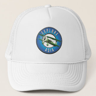 Gorra De Camionero Explorar el logotipo de estilo vintage de Asia