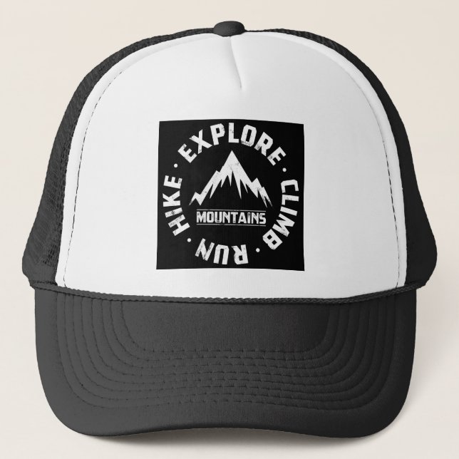 Gorra De Camionero Explorar Las Montañas (Anverso)