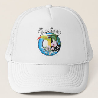 Gorra De Camionero Explore el parche de viaje caribeño.
