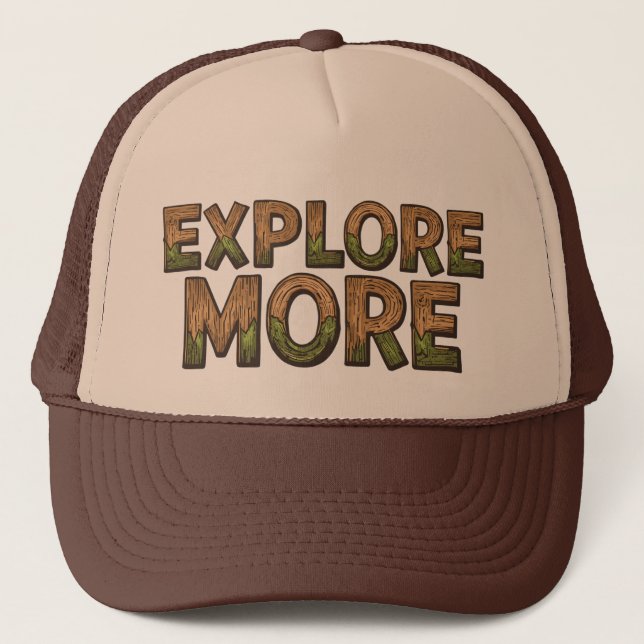 Gorra De Camionero Explore More Outdoors | Woodsy Hiking Adventure  (Anverso)