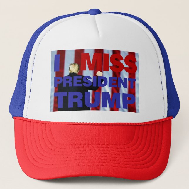 Gorra De Camionero Extraño Al Presidente Trump (Anverso)