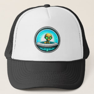 Gorra De Camionero Extraterrestre Alienígena Volando un OVNI