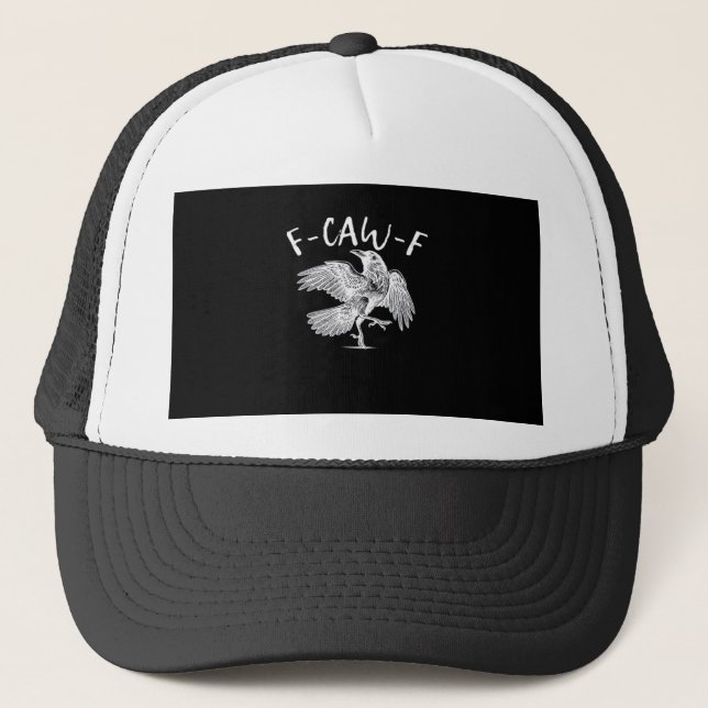 Gorra De Camionero F-Caw-F Clásico Cuervo Retro (Anverso)