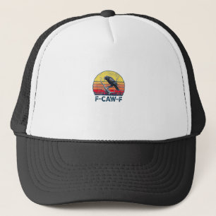 Gorra De Camionero F-Caw-F Cuervo Gracioso Cuervo Vintage Pájaro Pun 