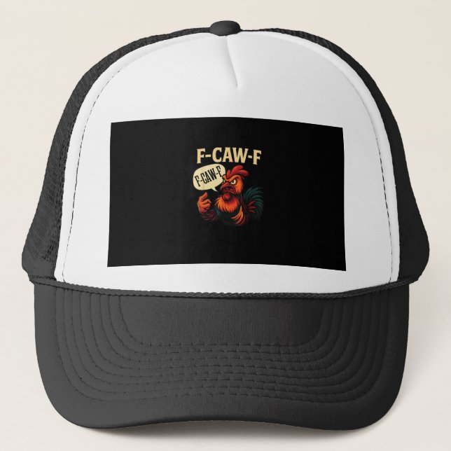 Gorra De Camionero F Caw F Funny Angry Rooster Graphic Retro Style (Anverso)