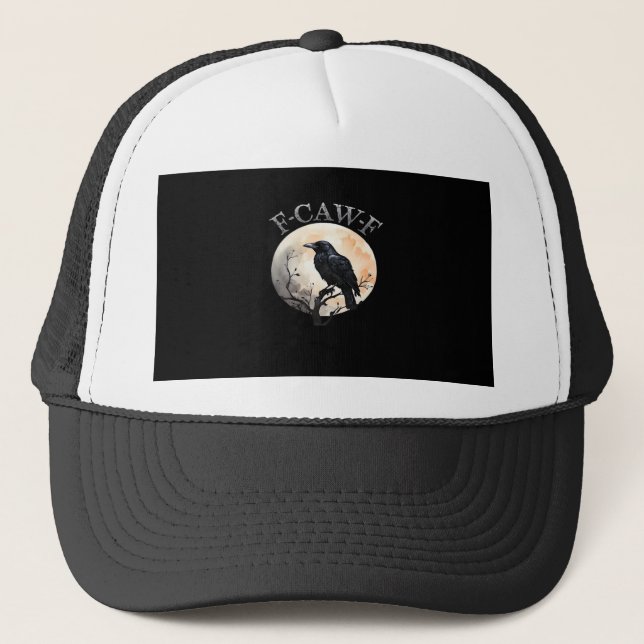 Gorra De Camionero F Caw F Funny Bird Moon Minimal Clean Style (Anverso)