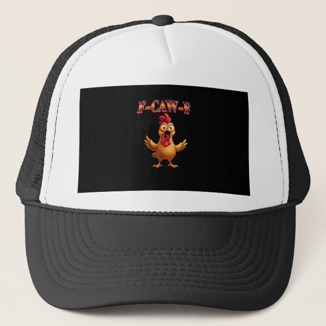 Gorra De Camionero F-Caw-F Funny Chicken Classic Aesthetic Design (Anverso)