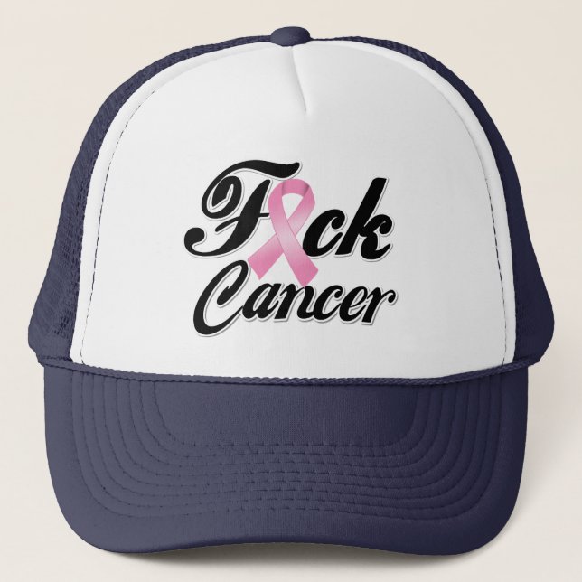 Gorra De Camionero F*CK Camisetas de cáncer de mama (Anverso)