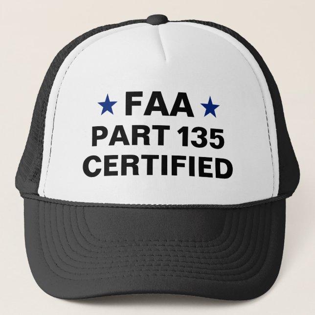 Gorra de camionero FAA Parte 135 (Anverso)